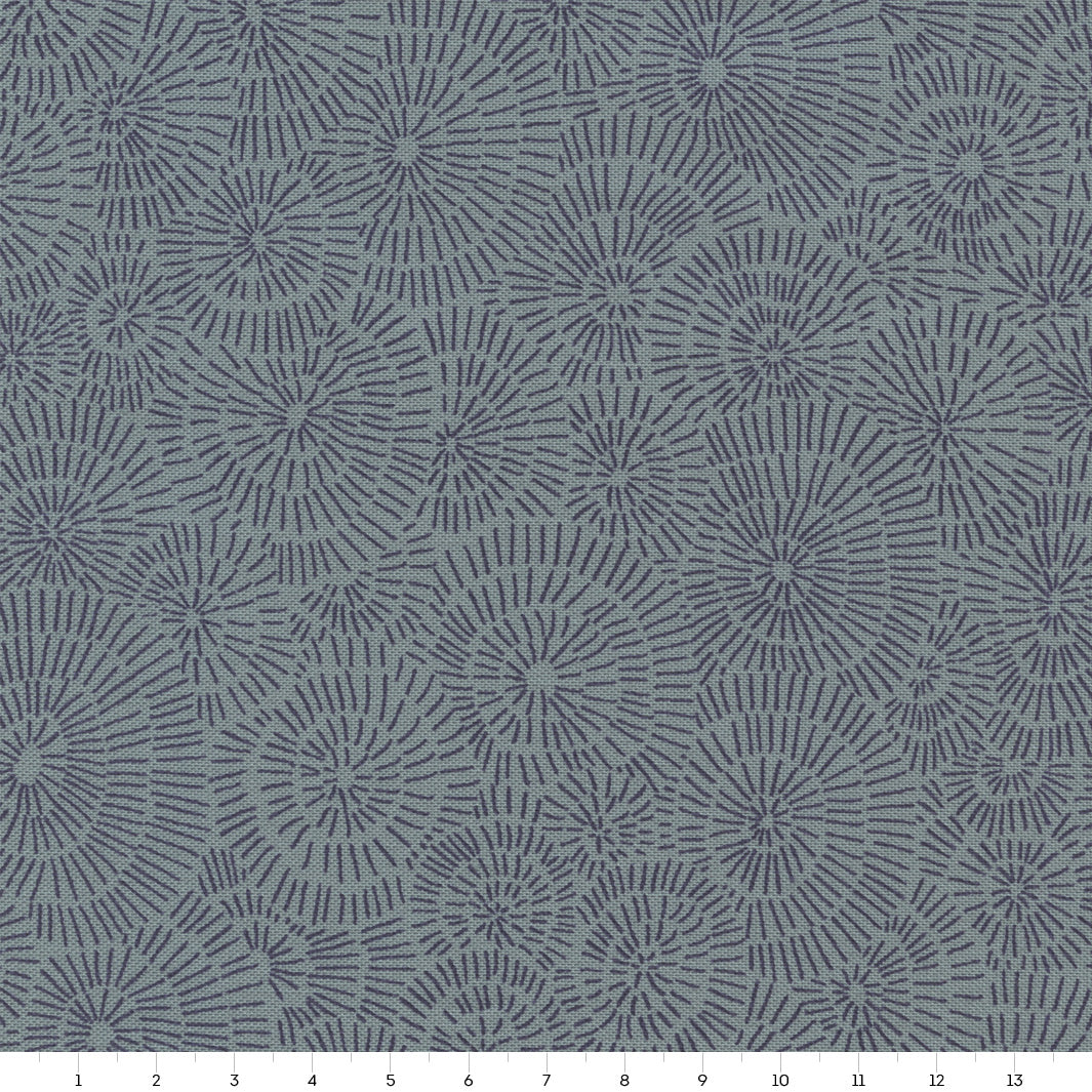 Tissu Japonais - Rosaces - Gris - T438