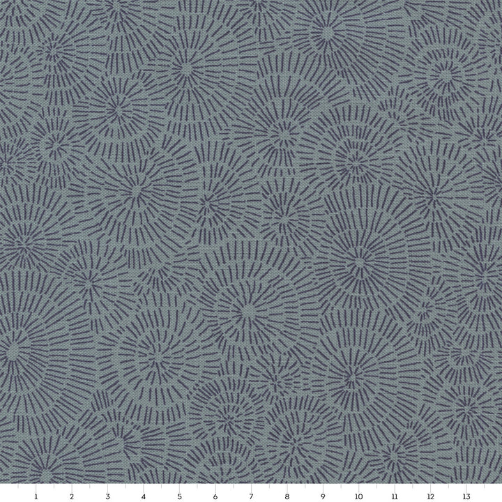 Tissu Japonais - Rosaces - Gris - T438