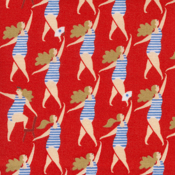 Japanese Fabric - Bathers - Red - T480