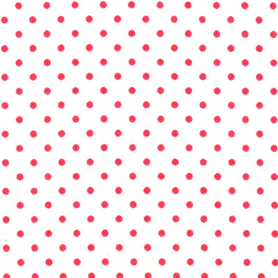 Tissu japonais Pointillés rouge fond blanc - T118