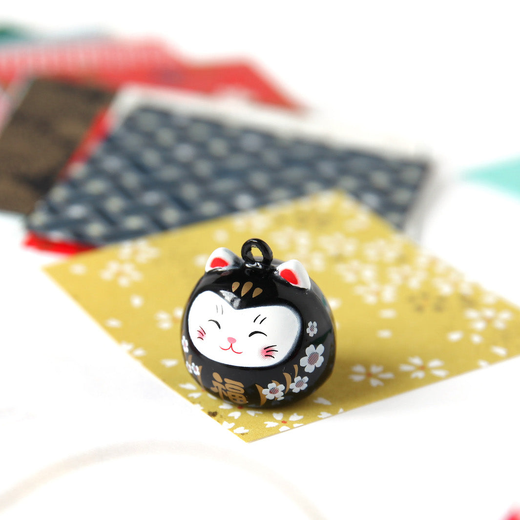 Big Bell - Daruma Cat - Black