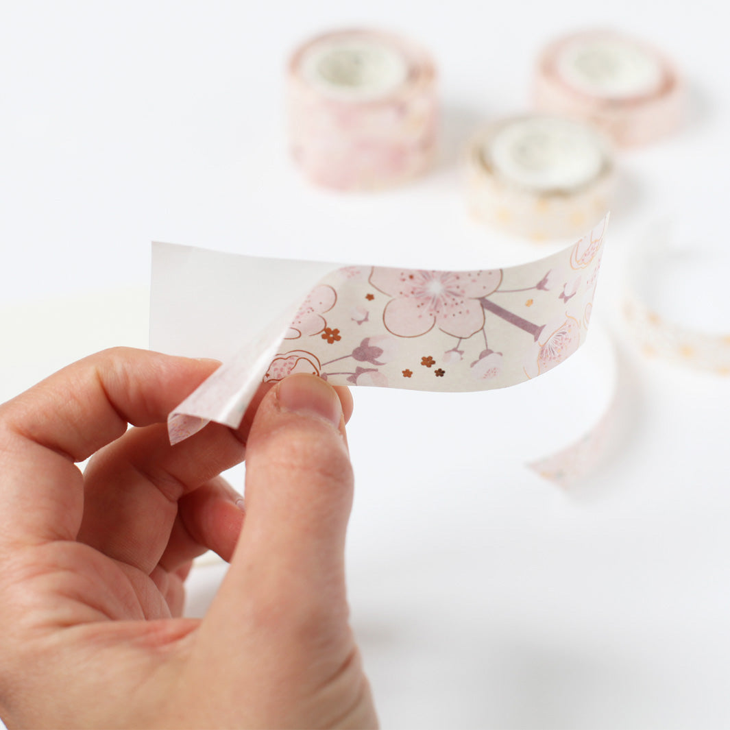 Set of 3 masking tapes Pink Japanese motifs