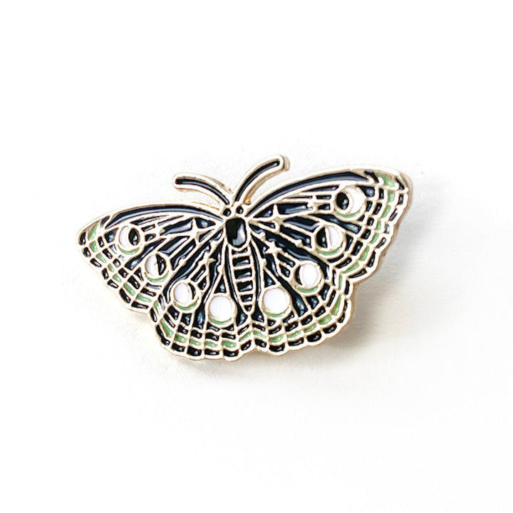 Pin's Papillon- Noir, Blanc et Or