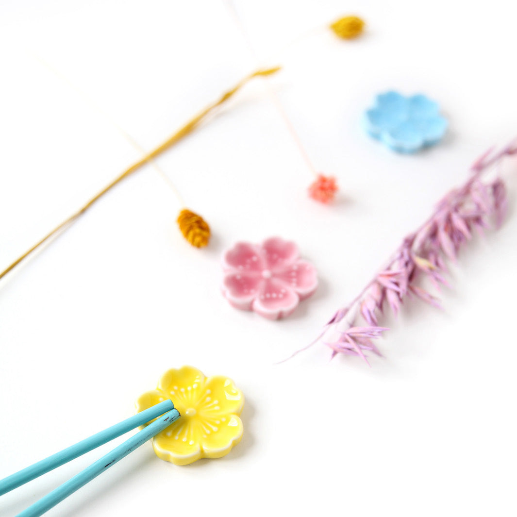 Chopstick Holder - Cherry Blossom - Yellow