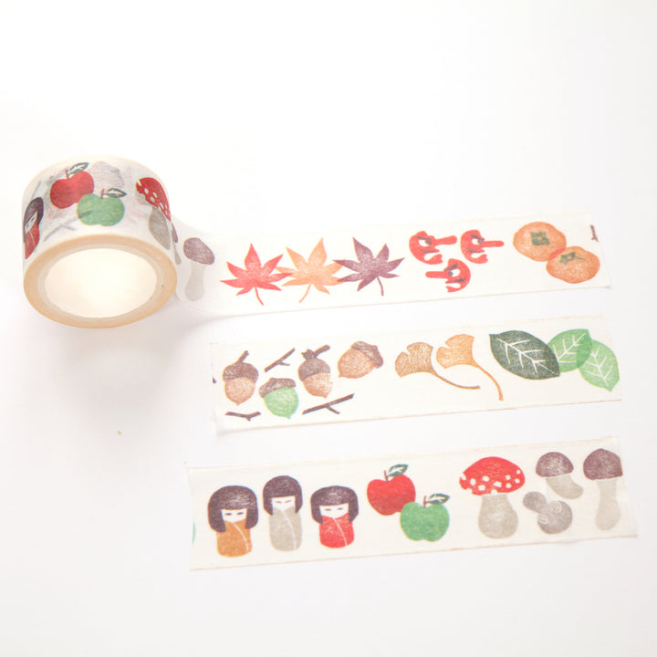 Decorative adhesive tape - Large - Autumn - Red, Orange and Green