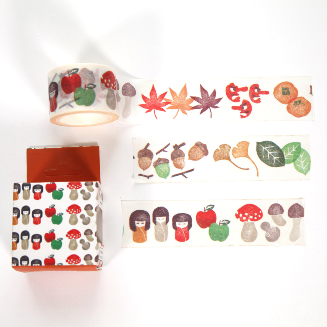 Decorative adhesive tape - Large - Autumn - Red, Orange and Green