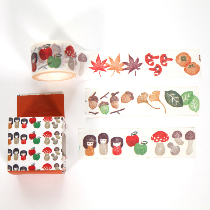Decorative adhesive tape - Large - Autumn - Red, Orange and Green