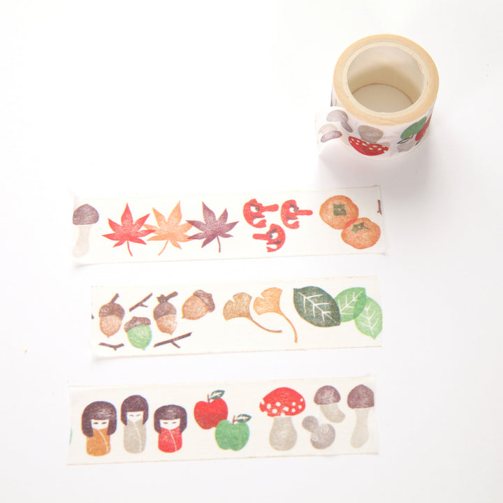 Decorative adhesive tape - Large - Autumn - Red, Orange and Green