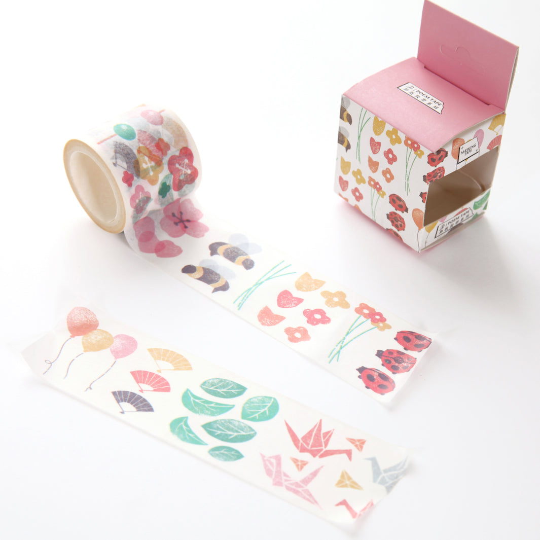 Decorative adhesive tape - Large - Spring - Pink, Green