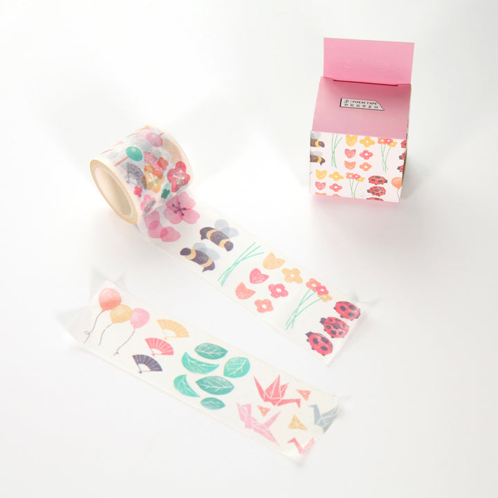 Decorative adhesive tape - Large - Spring - Pink, Green
