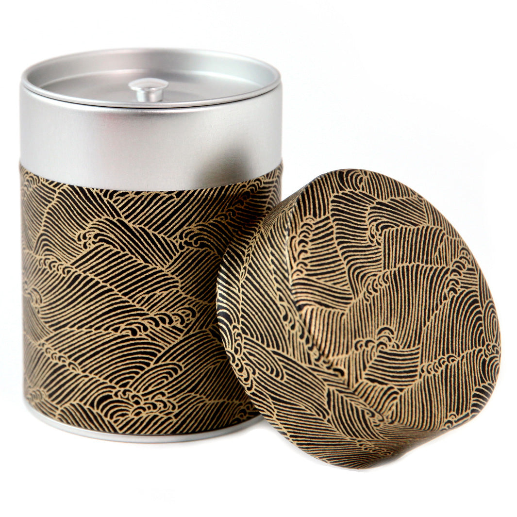 Cylinder Tea Box - Ocean - Black - M819 