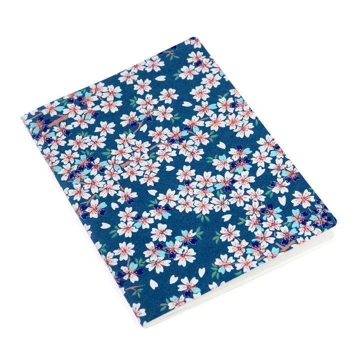 Japanese Paper Notebook - Cherry Blossoms - Dark Blue - M621