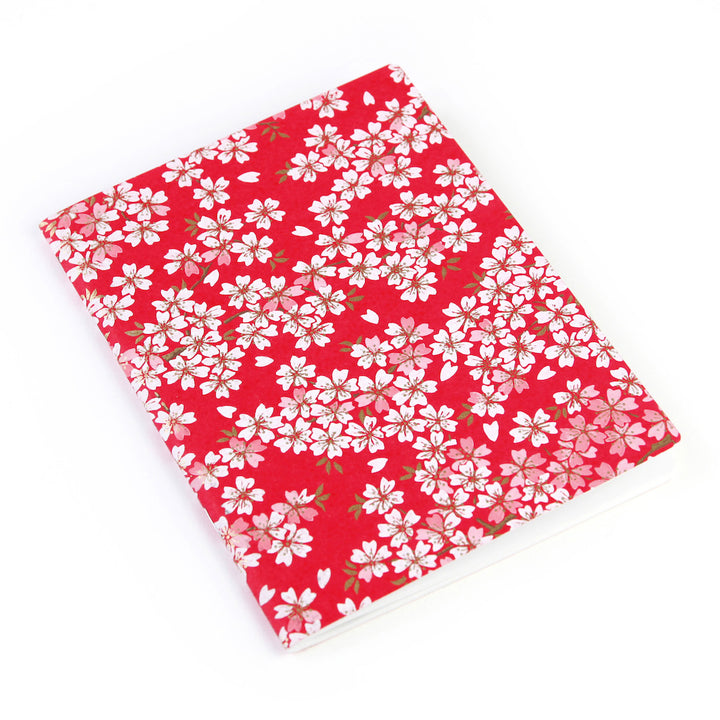 Carnet Papier Japonais - Fleurs de Cerisier - Rouge - M623