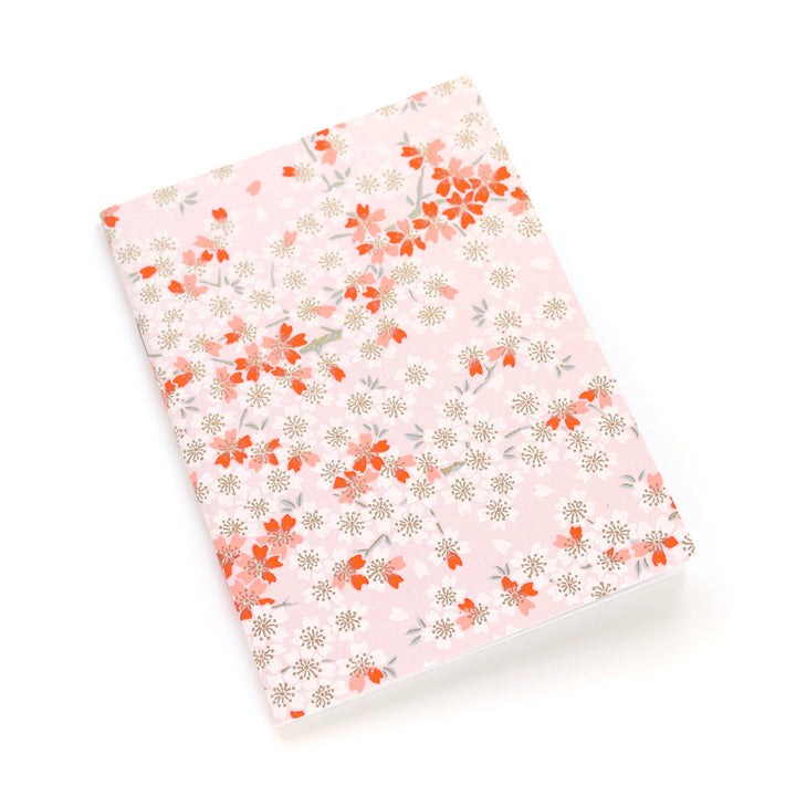 Japanese Paper Notebook - Cherry Blossoms - Pale Pink and Coral - M656