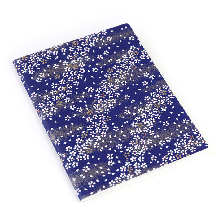 Carnet Papier Japonais - Fleurs au Vent - Bleu Marine - M759