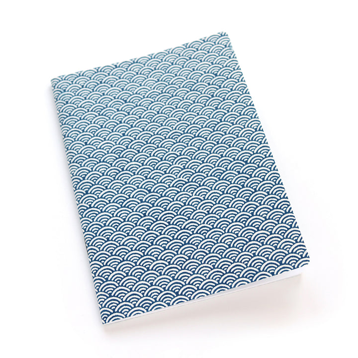 Japanese Paper Notebook - Inverted Waves - Navy Blue - M891