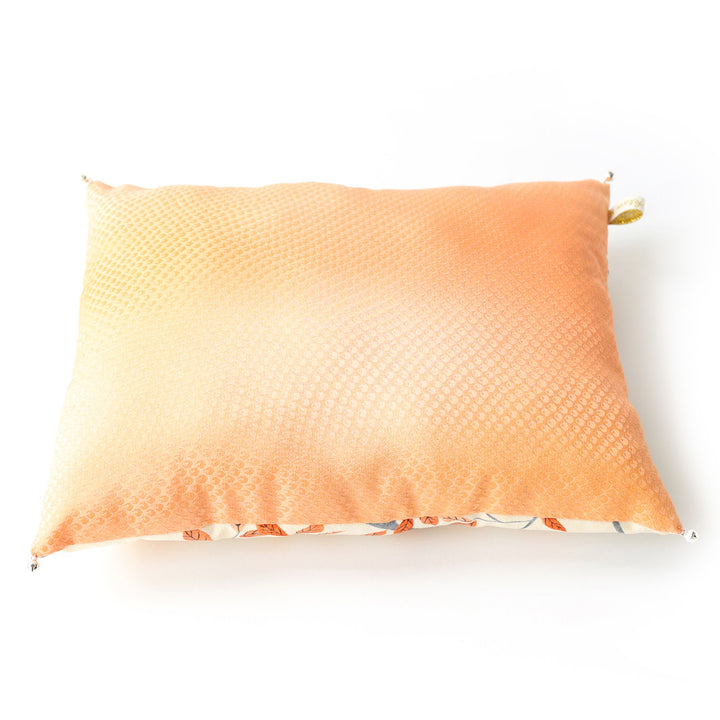 Japanese Fabric Cushion - Autumn Leaves and Scales - Yellow, Orange and Gray