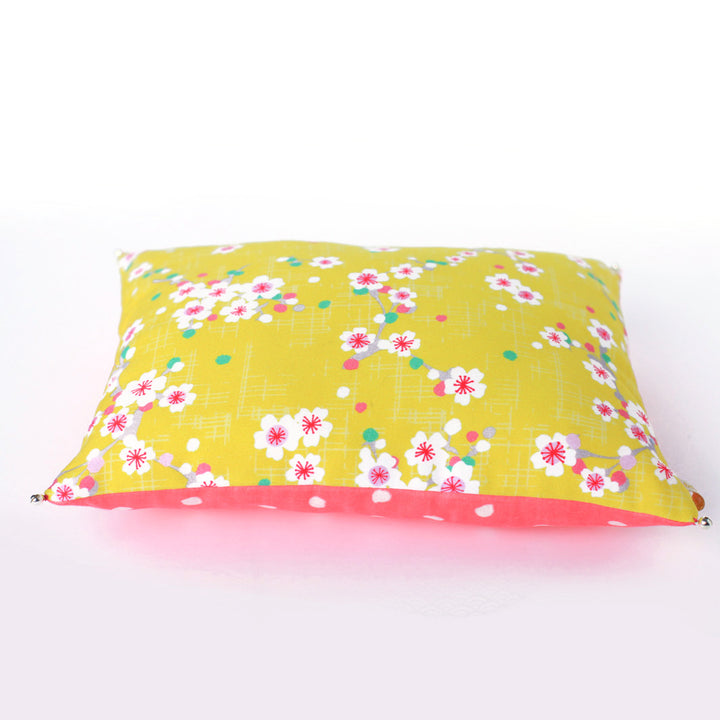 Japanese fabric cushion - Cherry Blossoms and Polka Dots