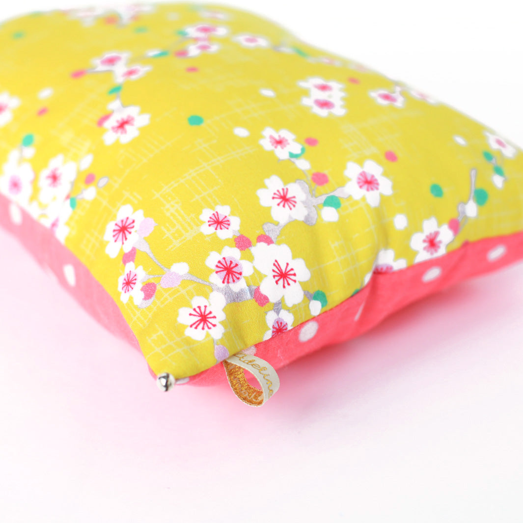 Japanese fabric cushion - Cherry Blossoms and Polka Dots