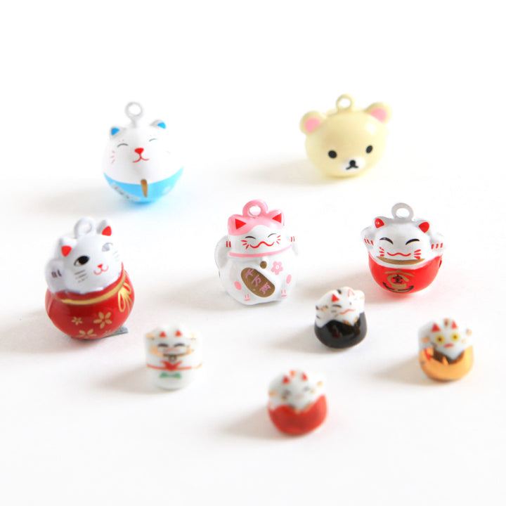 Maneki-Neko Bell - Pink and White