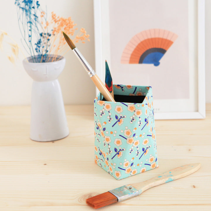 Prism pencil pot - Mint, Orange and Purple - M823