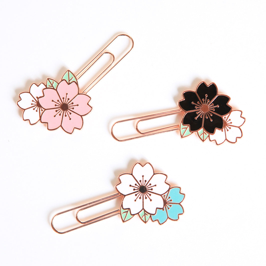 Paper clip - Cherry blossoms - Pink and White