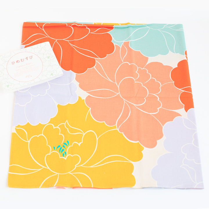 Furoshiki - Pivoines Orange - Adeline Klam - 100x100cm