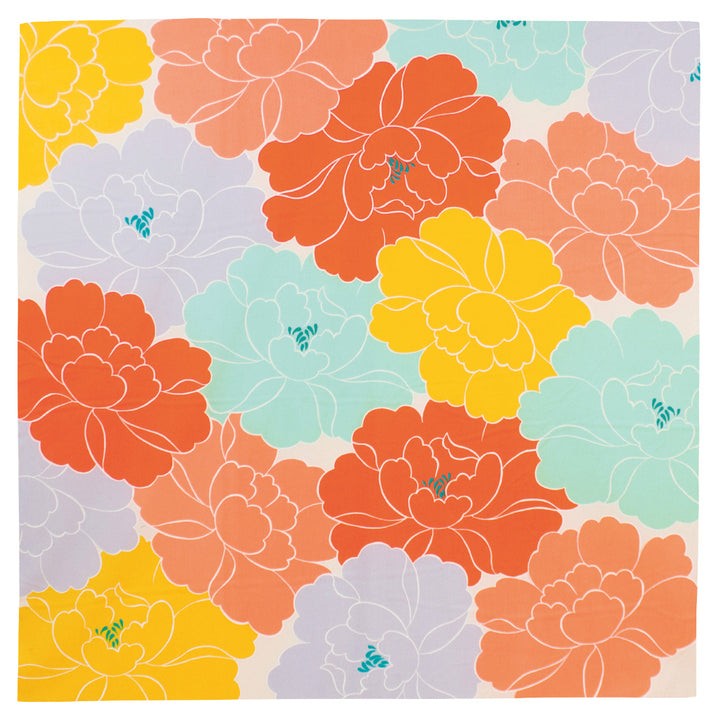 Furoshiki - Pivoines Orange - Adeline Klam - 100x100cm