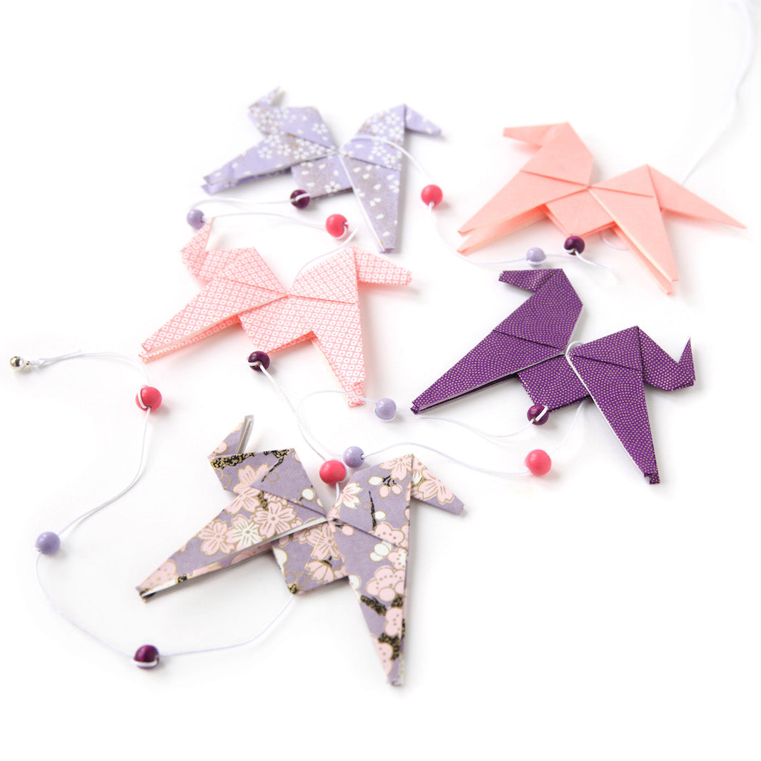 Origami Horse Garland - Pink and Purple - CH5