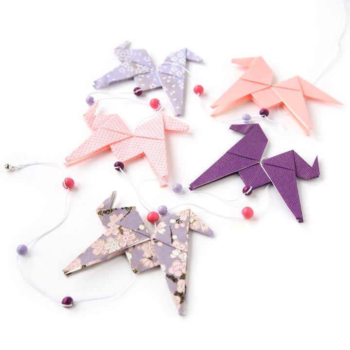 Guirlande de Chevaux en Origami - Rose et Violet - CH5