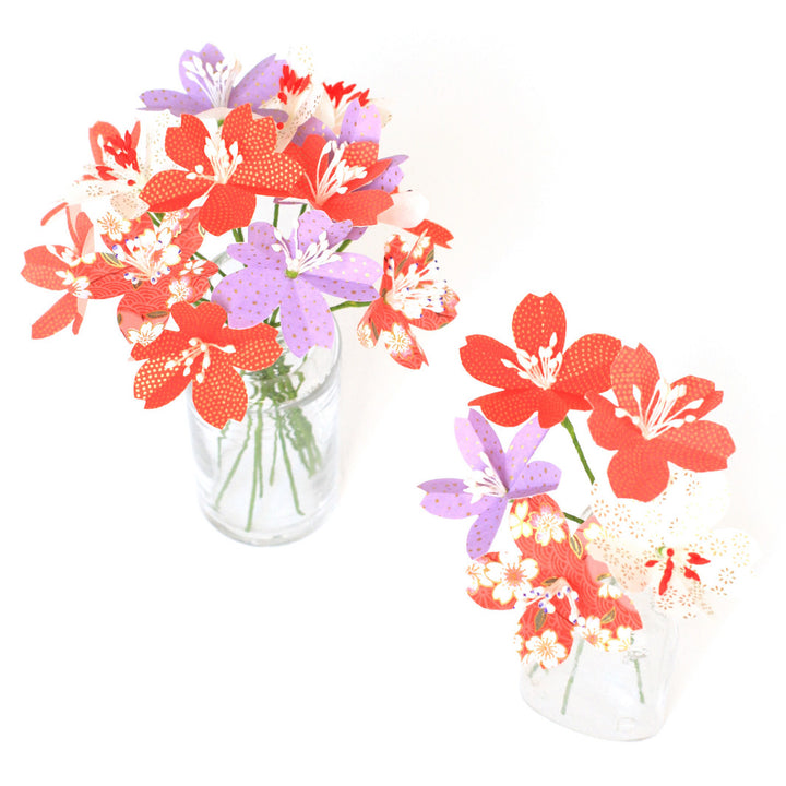 Cherry Blossom Bouquet Kit - Red, Purple and Off-White - Goji