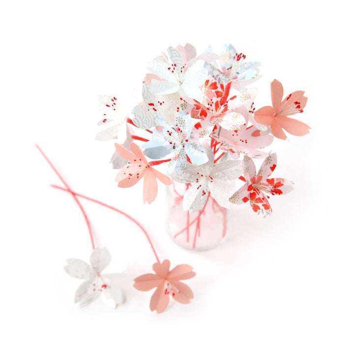 Cherry Blossom Bouquet Kit - Pale Pink, Sky Blue and Off-White - Softness