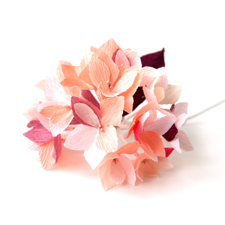 Hydrangea Bouquet Kit in Crepon - Light Pink and Fuschia, Red and Bordeaux - Garnet