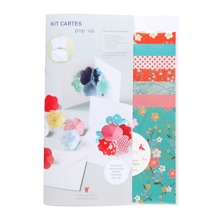 Kit Cartes Pop-Up - Bleu Turquoise, Rouge Orangé, Rose - Miyakojima - T3