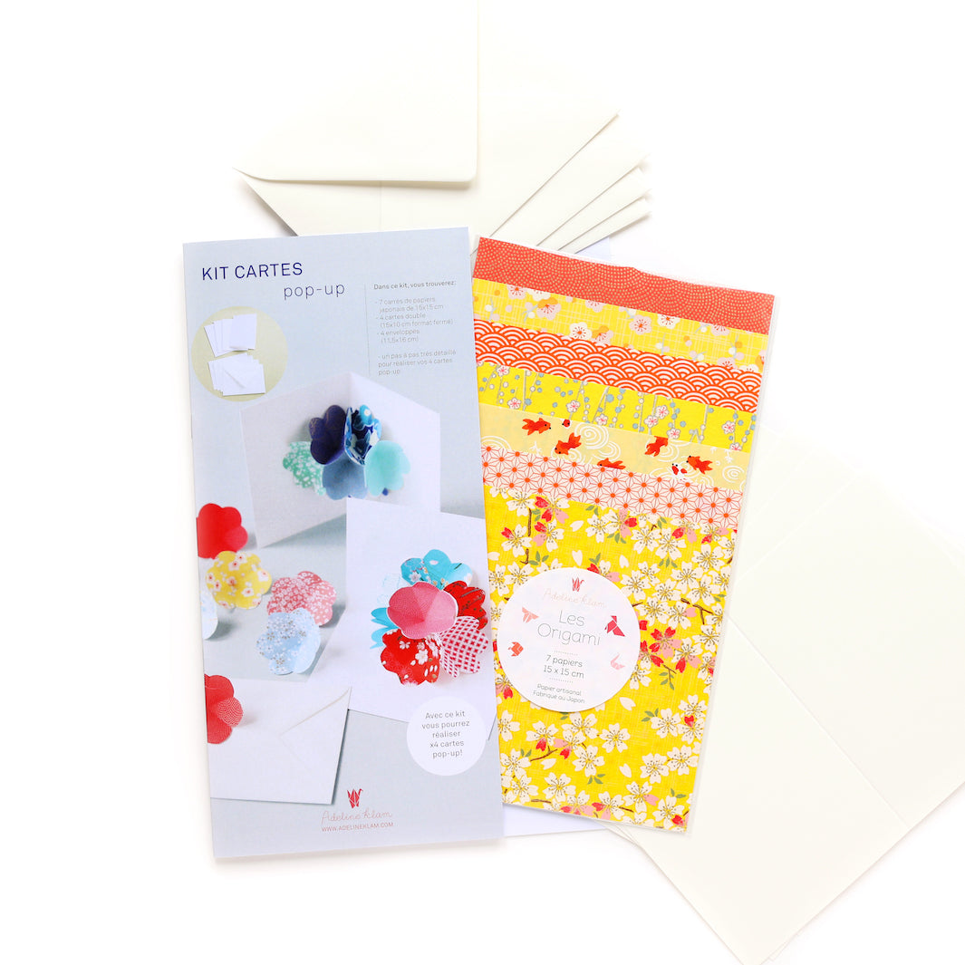 Kit Cartes Pop-Up - Jaune, Orange et Rouge - Orangerie - A5