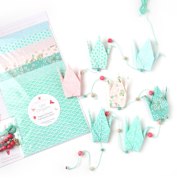 Origami Crane Garland Kit - Mint - K