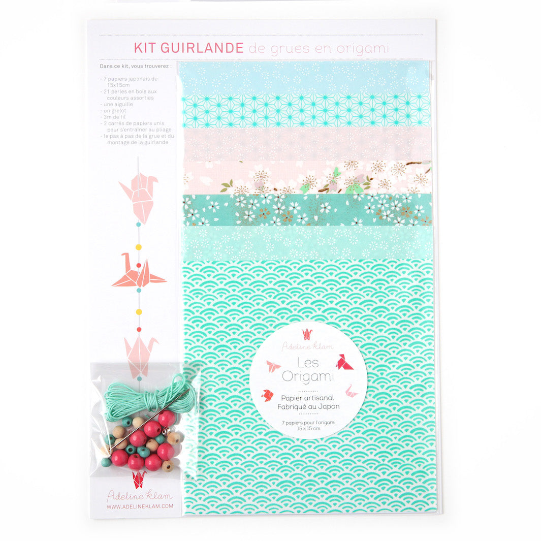 Origami Crane Garland Kit - Mint - K