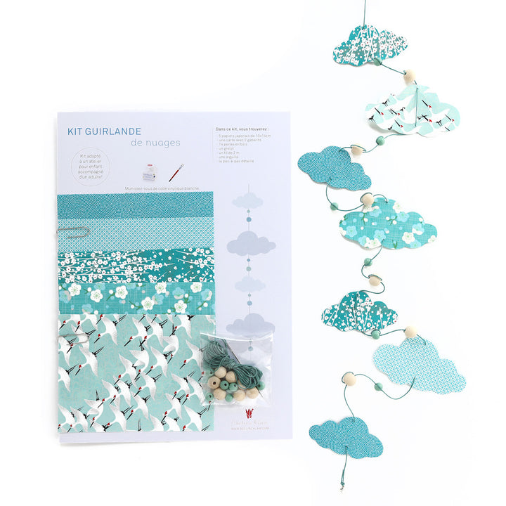 Kit Guirlande de Nuages - Bleu Turquoise, Vert d'Eau et Blanc - Canopée