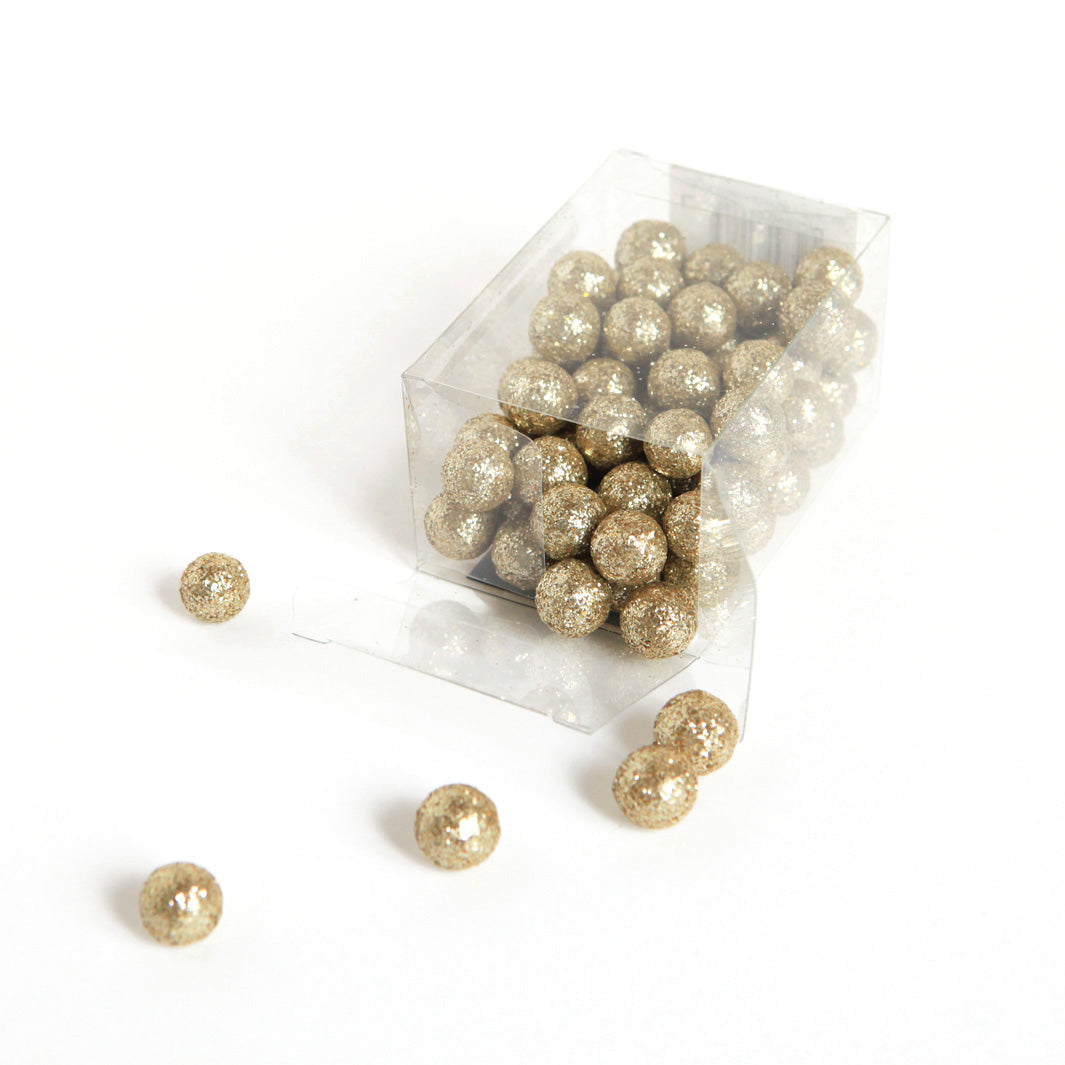 Lot de 60 petites boules de polystyrène - Or Cuivré