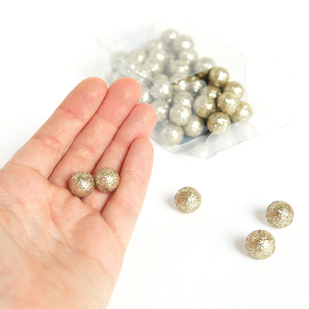 Lot de 60 petites boules de polystyrène - Or Cuivré