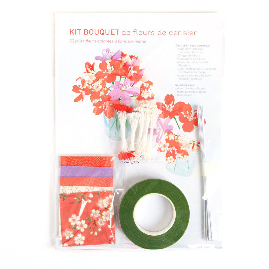 Cherry Blossom Bouquet Kit - Red, Purple and Off-White - Goji