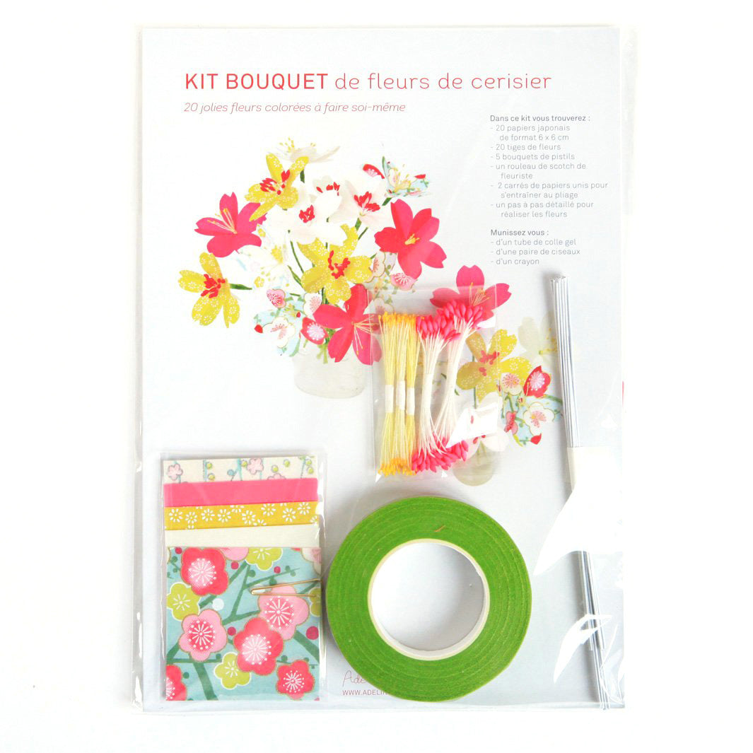 Kit Bouquet de Fleurs de Cerisier - Rose, Vert Acidulé et Blanc Nacré - Hawaï