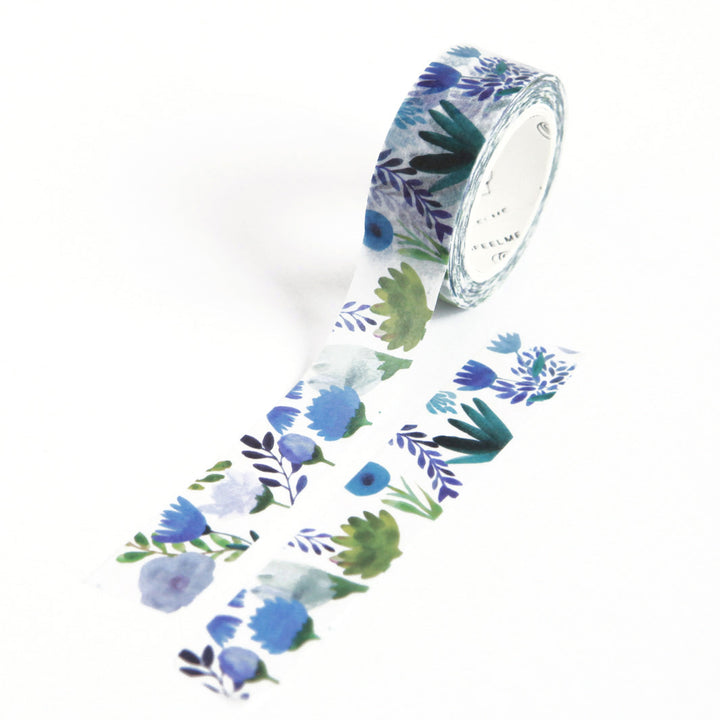 Decorative adhesive tape - 102- Blue and purple flowers