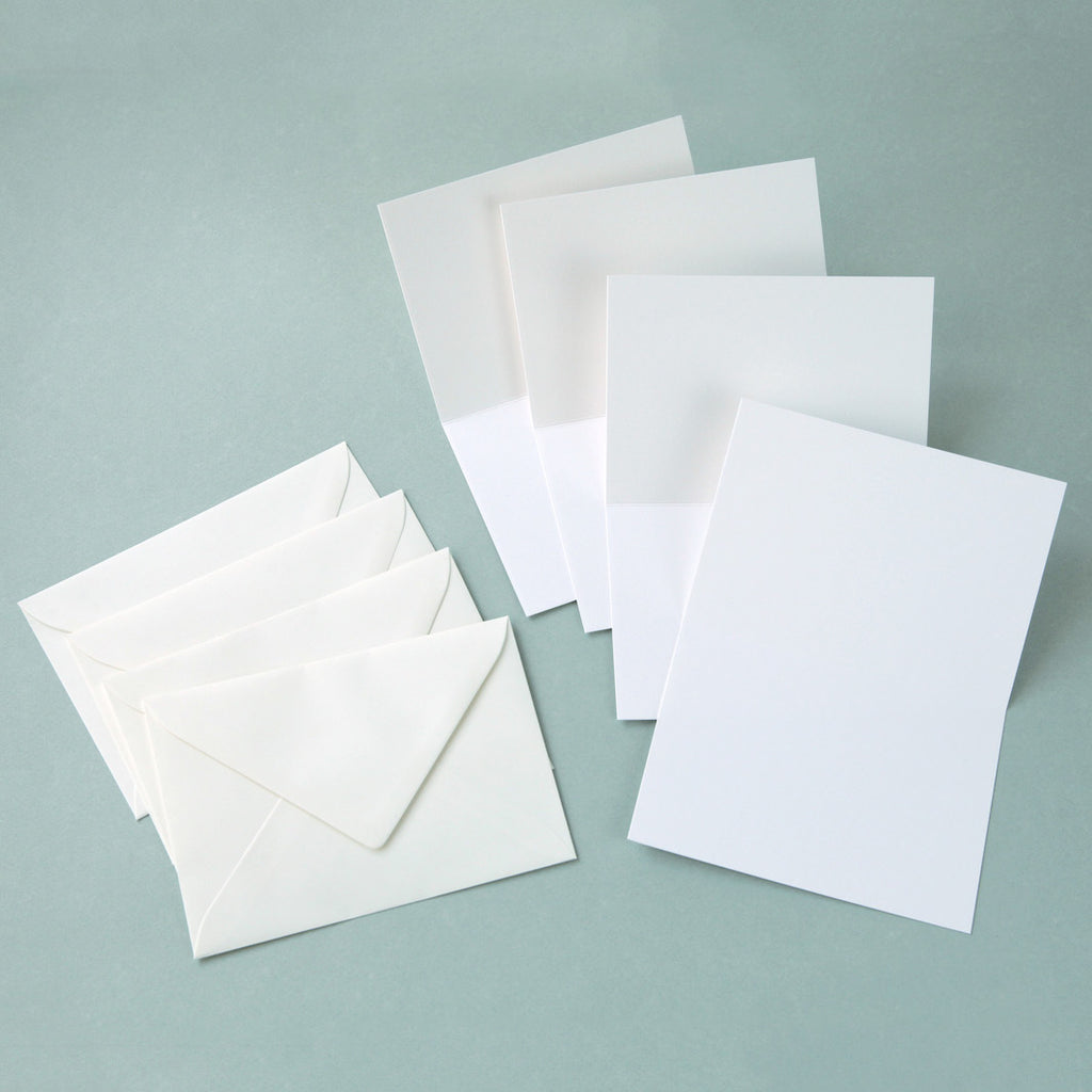 Lot de 4 Cartes et Enveloppes - Vierge et Blanc – Adeline Klam