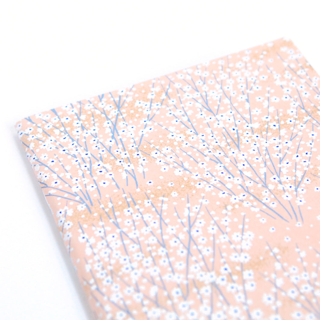 Japanese Paper Notebook - Fields of Flowers - Light Salmon - M811