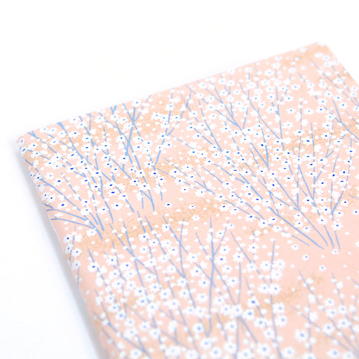 Japanese Paper Notebook - Fields of Flowers - Light Salmon - M811