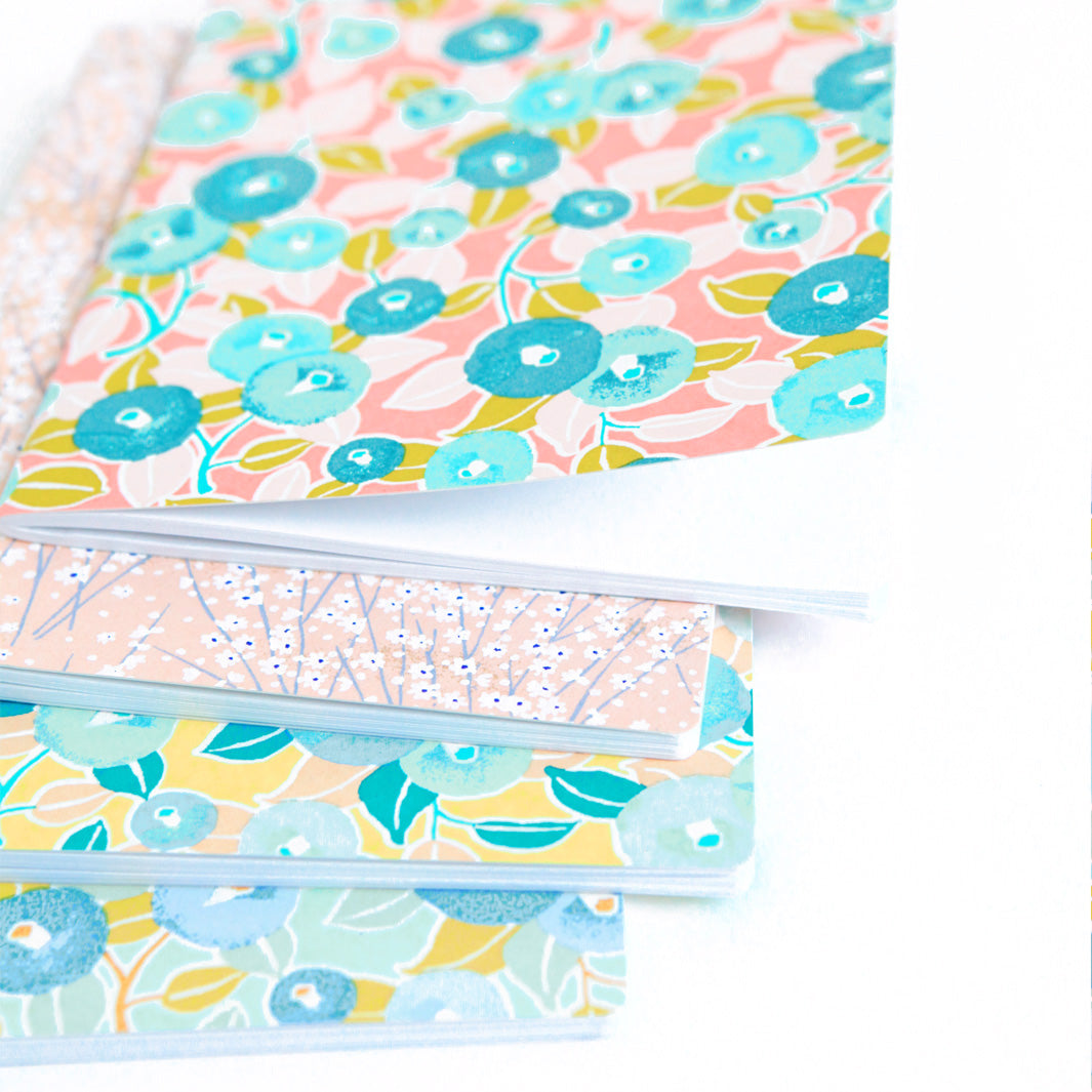 Japanese Paper Notebook - Fields of Flowers - Light Salmon - M811