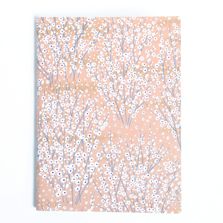 Japanese Paper Notebook - Fields of Flowers - Light Salmon - M811