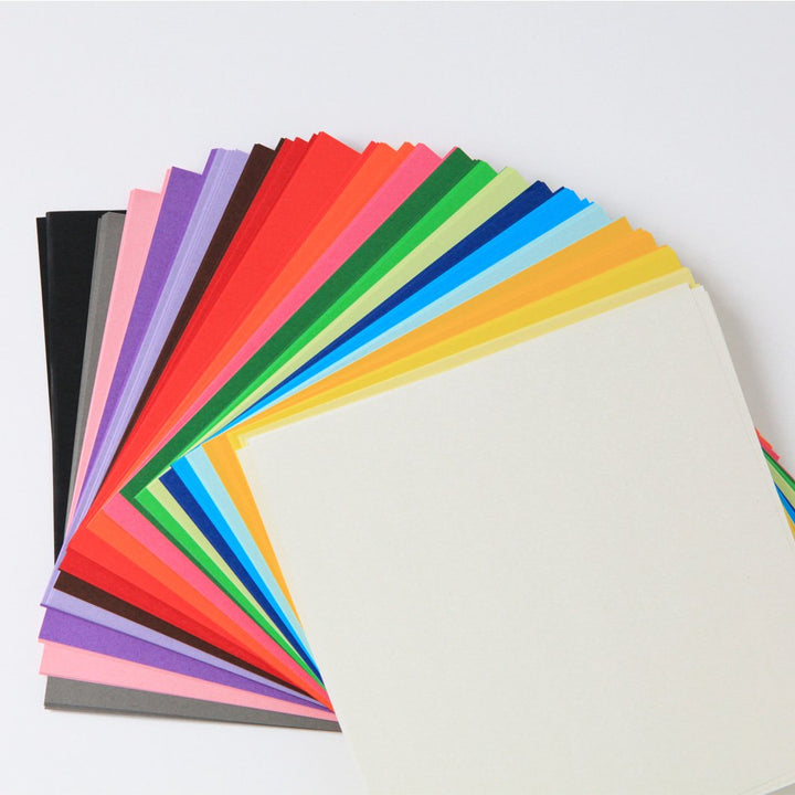 200 Plain Origami Papers - 15 x 15 cm - 20 basic colors