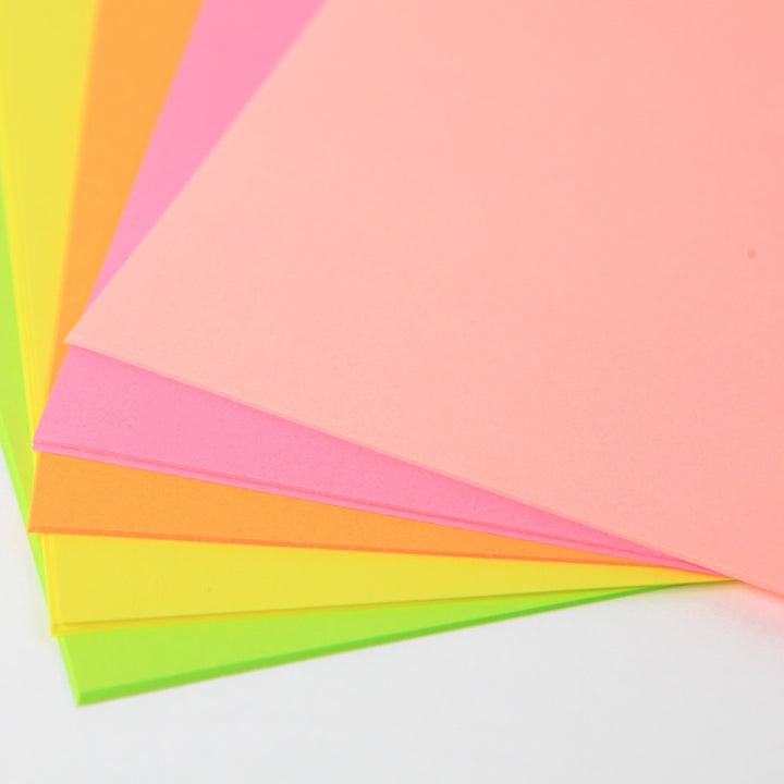 50 Plain Origami Papers - 15 x 15 cm - 5 neon colors